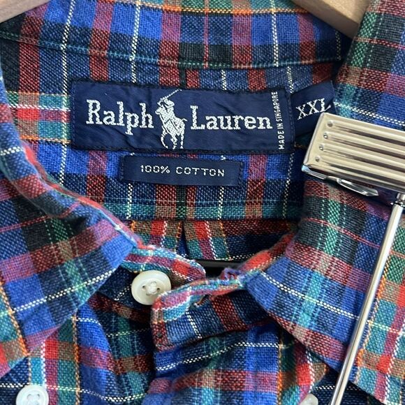 Ralph Lauren Men's Cotton Button Down Plaid Classic Size XXL - Picture 7 of 7